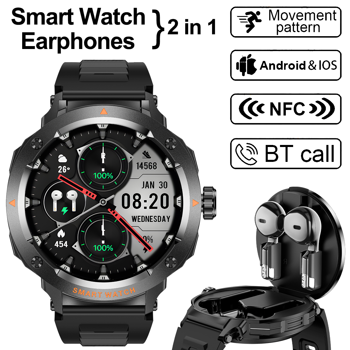 NFC Smart Watch Wireless Earph - Luxury Watch Repair 리뷰 및 가격