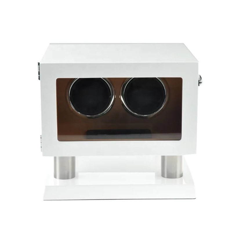 White Brown Leather Controller - Luxury Watch Winder Box 리뷰 및 가격