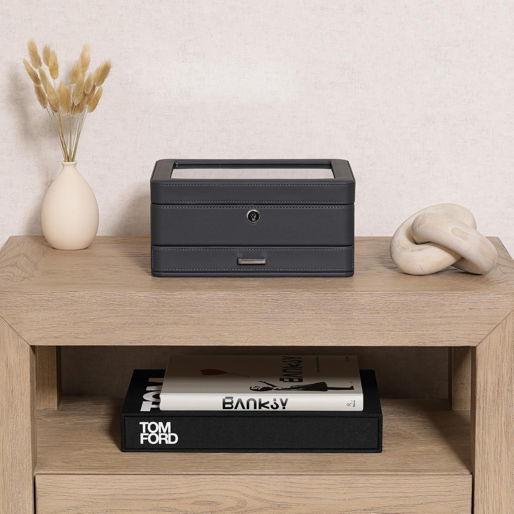 8 Slot Leather Watch Box with  - Luxury Watch Storage 리뷰 및 가격