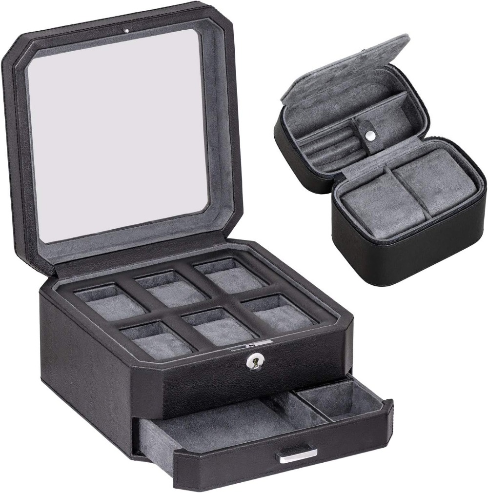 8 Slot Leather Watch Box with  - Luxury Watch Storage 리뷰 및 가격